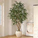 Árvore Artificial de Flores de 2,4 Metros com Vaso Branco de 45 cm