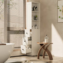 Armário para Banheiro com 2 Prateleiras Ajustáveis e 3 Gavetas