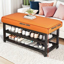 Banco Moderno com Suporte para Sapatos e Assento Almofadado – Ideal para Hall de Entrada