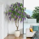 Árvore Artificial de Flores de 2,4 Metros com Vaso Branco de 45 cm