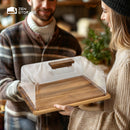 Suporte de Bolo de Madeira de Acácia