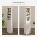 Armário para Banheiro com 2 Prateleiras Ajustáveis e 3 Gavetas