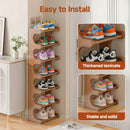 Estante de Sapatos em Bambu Natural – Armazenamento Vertical para Casa
