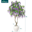 Árvore Artificial de Flores de 2,4 Metros com Vaso Branco de 45 cm