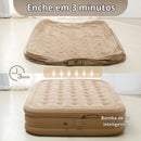 Colchão Inflável Queen Casal Com Bomba Elétrica Impermeável Respirável Suporta 300kg Silencioso