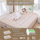 Colchão Inflável Queen Casal Com Bomba Elétrica Impermeável Respirável Suporta 300kg Silencioso