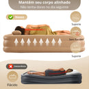 Colchão Inflável Queen Casal Com Bomba Elétrica Impermeável Respirável Suporta 300kg Silencioso