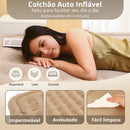 Colchão Inflável Queen Casal Com Bomba Elétrica Impermeável Respirável Suporta 300kg Silencioso