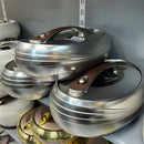 Conjunto de 3 Peças de Caçarolas Térmicas de Alta Qualidade para Cozinha, em Ferro e Aço Inoxidável, com Capacidades de 4L, 5L e 6L, para Armazenamento e Aquecimento de Alimentos