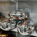 Conjunto de 3 Peças de Caçarolas Térmicas de Alta Qualidade para Cozinha, em Ferro e Aço Inoxidável, com Capacidades de 4L, 5L e 6L, para Armazenamento e Aquecimento de Alimentos